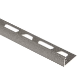 Schluter Systems Schiene 0.375 pulgadas de ancho x 98.5 pulgadas de largo Borde de borde de azulejo en ángulo en L de aluminio texturizado con revestimiento de color gris piedra