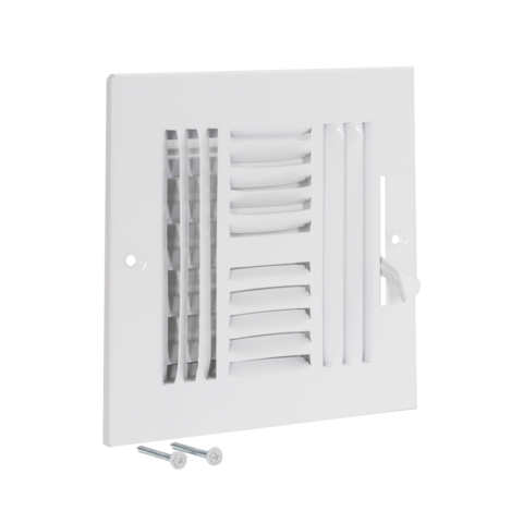 EZ-FLO 6 in. x 6 in. (Duct Size) 4-Way Steel Wall/Ceiling Register White