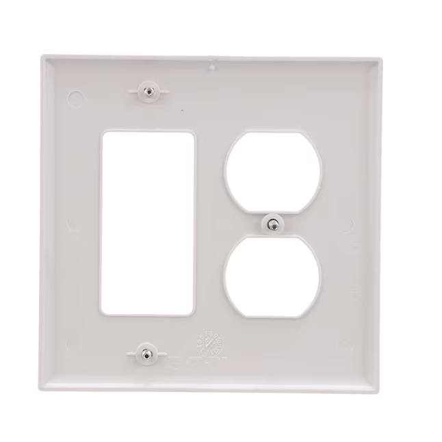 Placa de pared decorativa/dúplex para interiores de policarbonato blanco mediano de 2 unidades Eaton