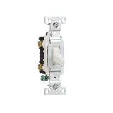 Eaton 20-Amp Double Pole Toggle Light Switch, White