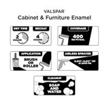 Esmalte de pintura para muebles y gabinetes ultra blanco semibrillante Valspar (1 galón)