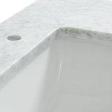 Allen + Roth Mármol natural de Carrara Fregadero individual bajo encimera de mármol natural blanco de 49 pulgadas Encimera de tocador de baño con 3 orificios