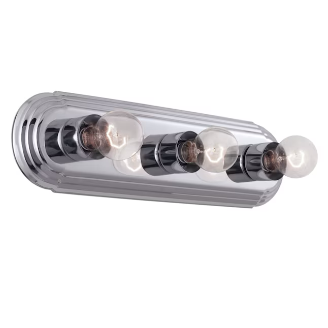 Project Source Barra de luces de tocador tradicional LED cromada de 2 pulgadas y 3 luces