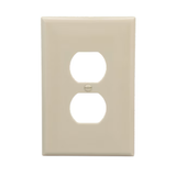 Eaton 1-Gang Jumbo Size Ivory Plastic Indoor Duplex Wall Plate