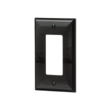 Eaton 1-Gang Midsize Black Polycarbonate Indoor Decorator Wall Plate