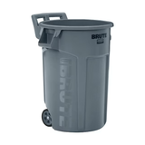 Rubbermaid Commercial Products BRUTE - Bote de basura con ruedas de plástico gris para exteriores, 44 galones