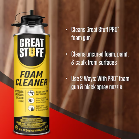 Limpiador de espuma GREAT STUFF 12 oz. Pistola pulverizadora Aislamiento de espuma pulverizada para interiores y exteriores