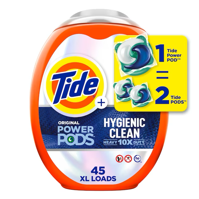 Detergente para ropa Tide Hygienic Clean Original HE (45 unidades) 