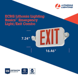 Lithonia Lighting Serie ECRG Luz de salida LED blanca de 2 vatios, 120-277 voltios, con luces rojas/verdes