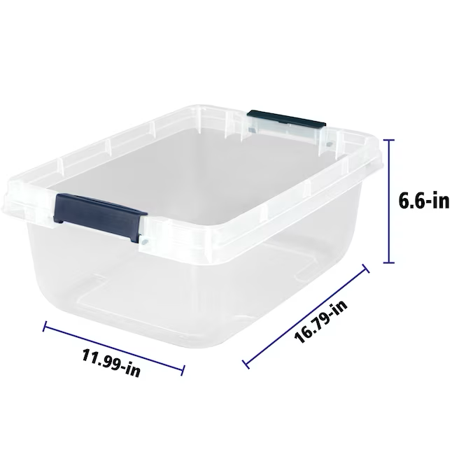 Project Source Small 3.75-Gallons (15-Quart) Clear Base with White Lid Tote with Latching Lid