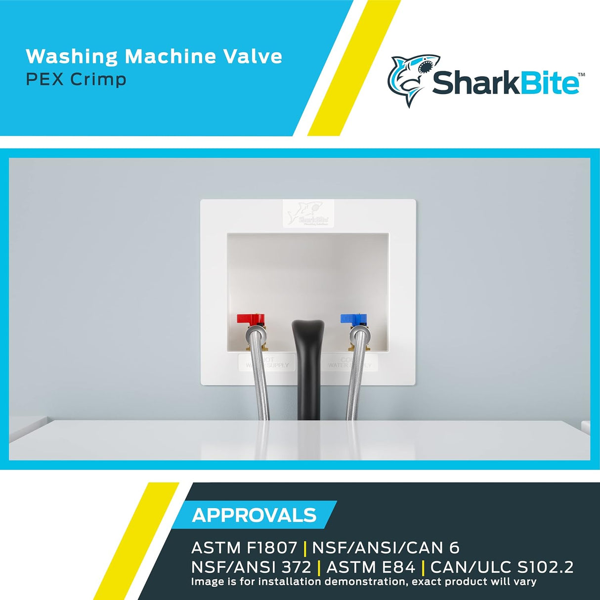 SharkBite Válvula para lavadora de engarce de latón de 1/2 pulg. (Roja)