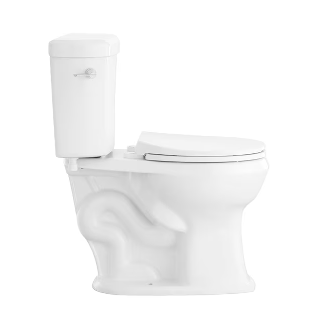 Project Source Danville White Round Chair Height 2-piece WaterSense Toilet 12-in Rough-In 1.28-GPF
