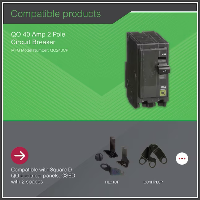 Square D QO 40-amp 2-Pole Standard Trip Circuit Breaker