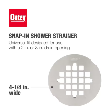 Oatey 4-1/4-in Snap-Tite Round Brushed Nickel Strainer