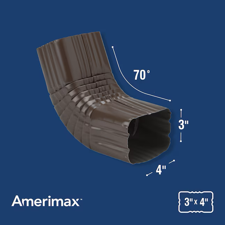 Codo delantero marrón de aluminio de 3 pulgadas Amerimax