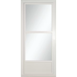LARSON Tradewinds Selection Puerta contra tormentas de aluminio con pantalla retráctil de vista media blanca de 36 x 81 pulgadas