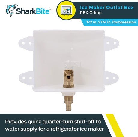 SharkBite 1/2 in. x 1/4 in. Compression Brass PEX Crimp Ice Maker Outlet Box