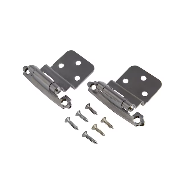 RELIABILT 200-Degree 3/8-in Inset Surface Self-closing Chrome Plated Cabinet Hinge, 1 Pair (2-Pieces)