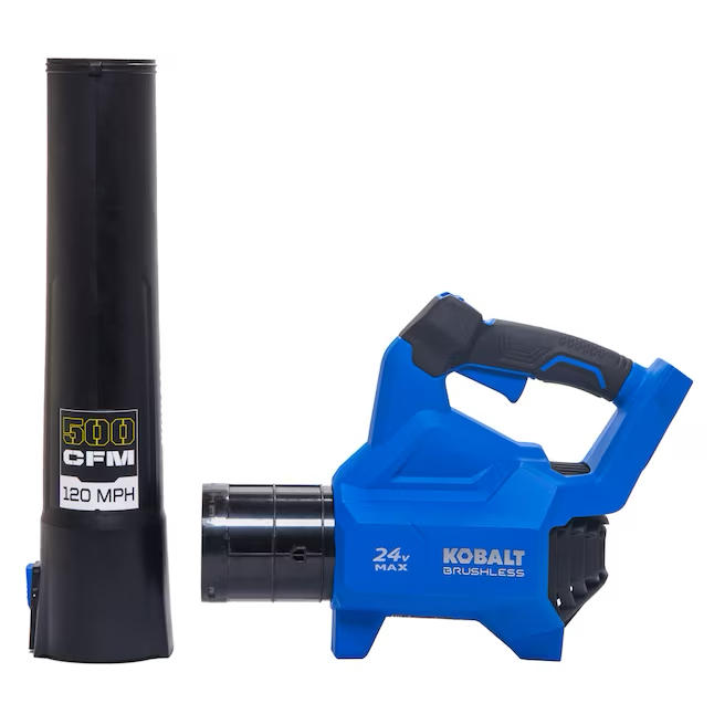 Kobalt 24-volt 500-CFM 120-MPH Battery Handheld Leaf Blower 4 Ah (Battery and Charger Included)