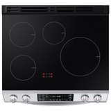 Samsung Bespoke Rapid Heat Induction 30-in 4 Burners 6.3-cu ft Self and Steam Cleaning Air Fry Convection Oven Slide-in Smart Induction Range (White Glass)