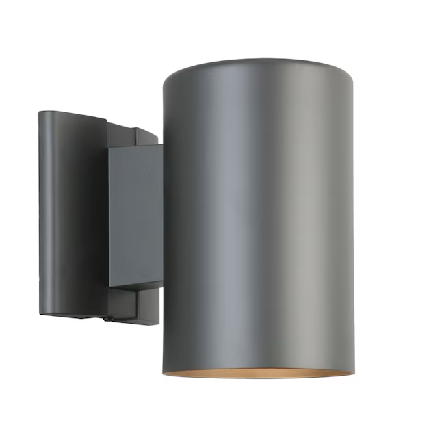 Project Source Aplique de pared para exterior, color negro mate, cielo oscuro, 1 luz, 7 pulgadas