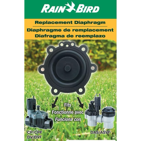 Kit de diafragma de repuesto negro Rain Bird para válvulas de aspersores subterráneos - Compatible con válvulas CP, CPF y DAS de 3/4 y 1 pulgada