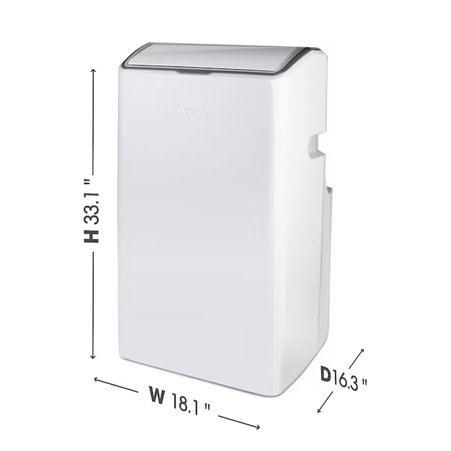 Hisense 12000-BTU DOE (115-Volt) White Vented Wi-Fi enabled Portable Air Conditioner with Remote Cools 550-sq ft