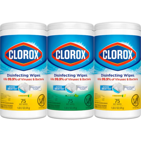 Clorox 225-Count Crisp Lemon and Fresh Scent Disinfectant Wipes All-Purpose Cleaner (3-Pack)