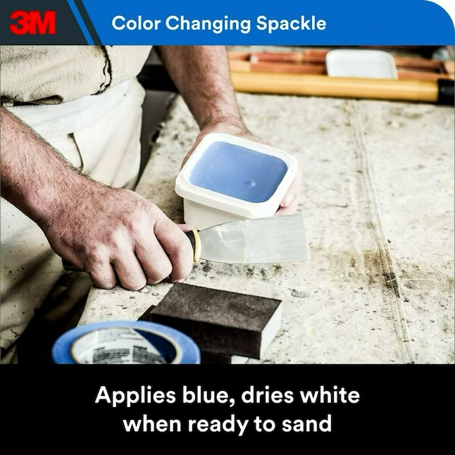 3M Blue-to-White 8-oz Color-changing, Heavy Duty, Waterproof Interior/Exterior Blue Spackling Kit