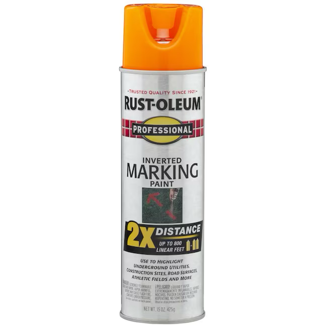 Rust-Oleum Professional, paquete de 6 pinturas para marcar a base de agua de alta visibilidad (lata en aerosol) 