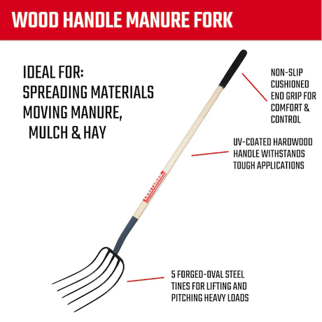 CRAFTSMAN 54-in L Wood-handle Forged Manure Fork