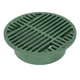 NDS Rejillas de drenaje redondas de 8 pulgadas para tuberías y accesorios Rejilla de 3 pulgadas de largo x 8-1/2 pulgadas de ancho x 8 pulgadas de diámetro (verde)