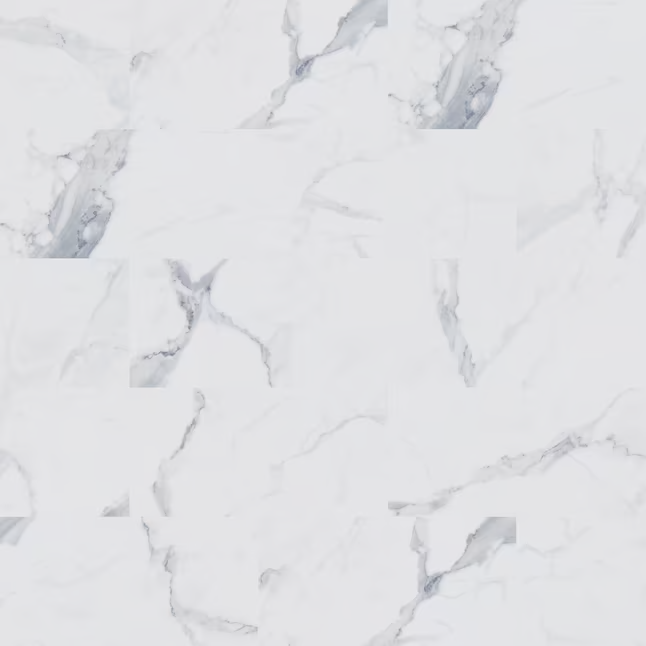 STAINMASTER Glacier Calacatta Marble 12 mil x 12 pulgadas de ancho x 24 pulgadas de largo Pisos de baldosas de vinilo de lujo entrelazados impermeables (19.79 pies cuadrados/caja)