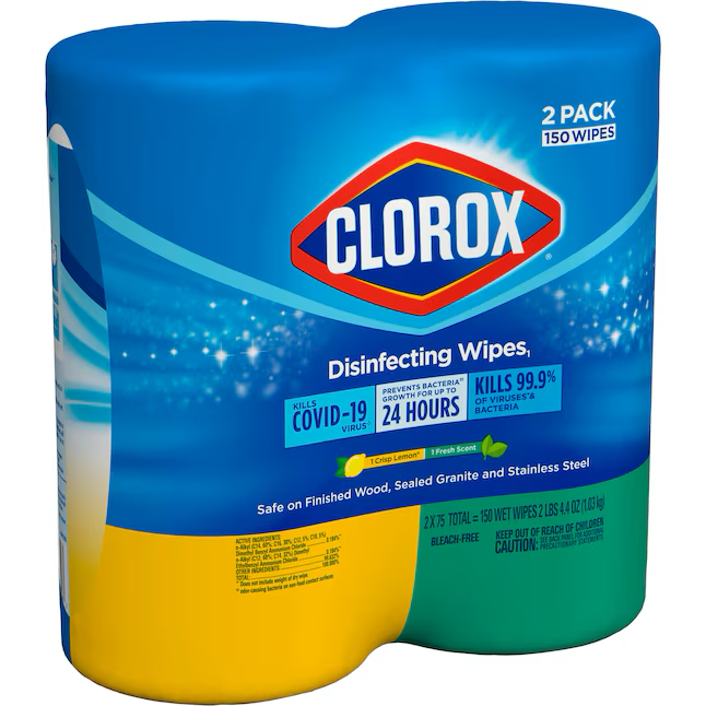 Clorox 2-Count Fresh Scent/Lemon Fresh Disinfectant Wipes All-Purpose Cleaner