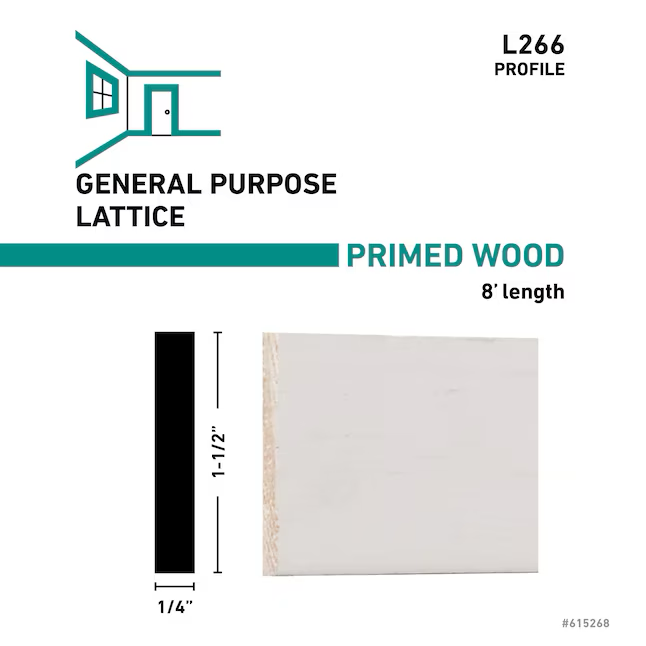RELIABILT 1-1/2-in x 8-ft Pine Primed Lattice Moulding
