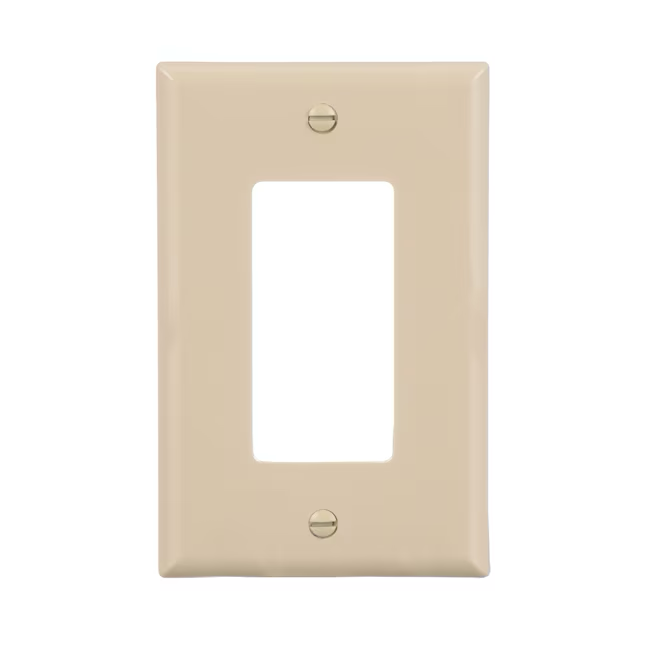Eaton 1-Gang Midsize Ivory Polycarbonate Indoor Decorator Wall Plate