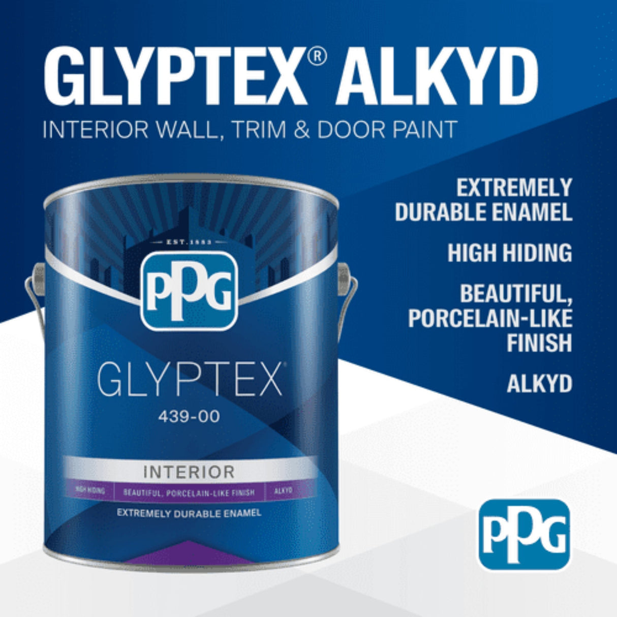 PPG GLYPTEX® Interior Alkyd (base blanca y pastel, semibrillante)