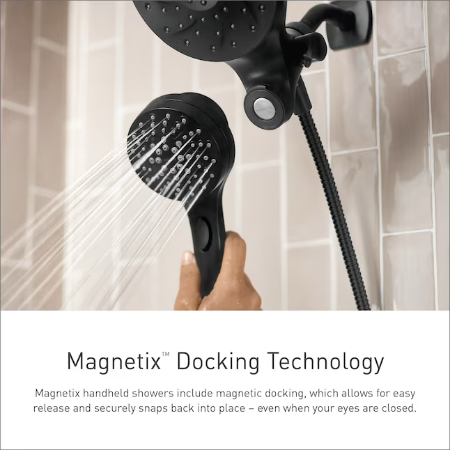 Moen Magnetix Engage Spot Resist Brushed Nickel Round Rain Shower Head Handheld Shower Head 2.5-GPM (9.5-LPM)