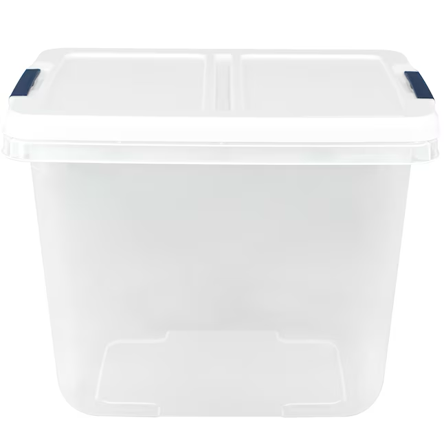 Project Source Medium 7.25-Gallons (29-Quart) Clear, White Tote with Latching Lid