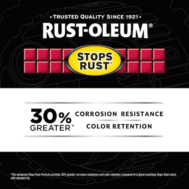 Rust-Oleum Stops Rust Custom Spray 5 en 1 paquete de pintura en aerosol negra brillante (PESO NETO 12 oz)