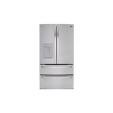 Dispensador de agua externo LG Refrigerador de puertas francesas de 4 puertas, 28.6 pies cúbicos, con máquina de hielo y dispensador de agua (acero inoxidable) ENERGY STAR