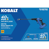 Kobalt 600 PSI Cold Water Battery Outdoor Power Cleaner 2 Ah (Battery and Charger Included)