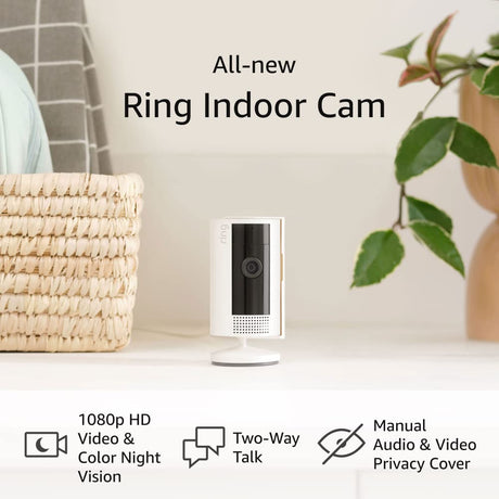 Ring Indoor Cam (2nd Gen) | 1080p HD Video (2023 release) | White