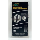 IDEAL-TRIDON Paquete de 19 abrazaderas ajustables de acero inoxidable de 1/4 a 2-3/4 pulgadas de diámetro