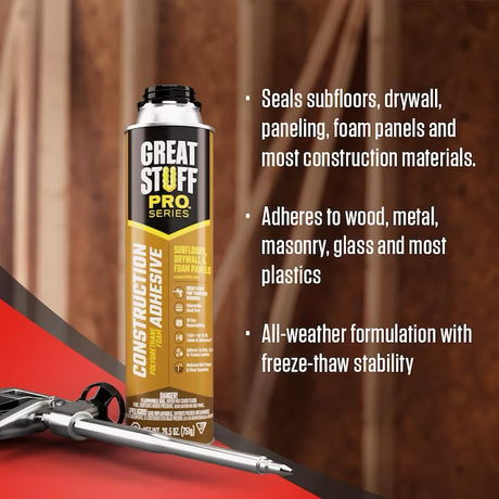GREAT STUFF PRO Cremefarbener Konstruktionsklebstoff für den Innen- und Außenbereich (26,5 fl oz)