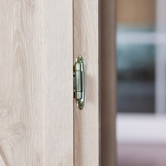 RELIABILT 200-Degree 3/8-in Inset Surface Self-closing Satin Brass Cabinet Hinge, 1 Pair (2-Pieces)
