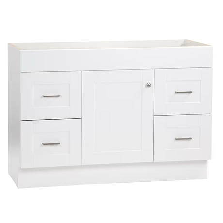 Project Source 48-in White Bathroom Vanity Base Cabinet without Top