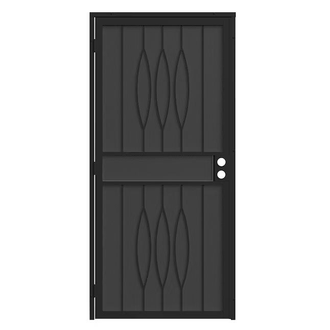 RELIABILT Luna 36-in x 81-in Black Steel Surface Mount Security Door with Black Screen