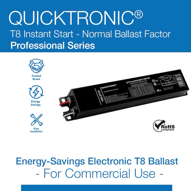 QUICKTRONIC T8 2-Bulb Commercial Fluorescent Light Ballast