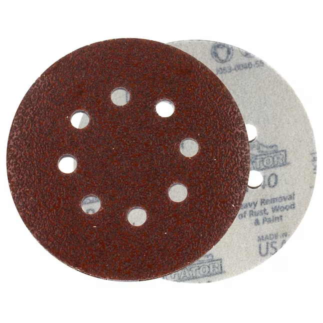 Papel de lija de disco de grano 40 de óxido de aluminio Gator de 50 piezas
